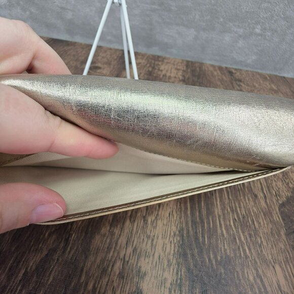 Kate Spade Jane Street Maria Large Wallet Trifold Checkbook Metallic Gold Pink - Picture 4 of 12